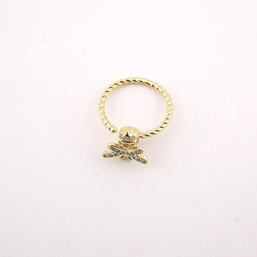Discover Serenity in Style Women's 14k Gold Plated Bee Fidget Ring Twisted Band*